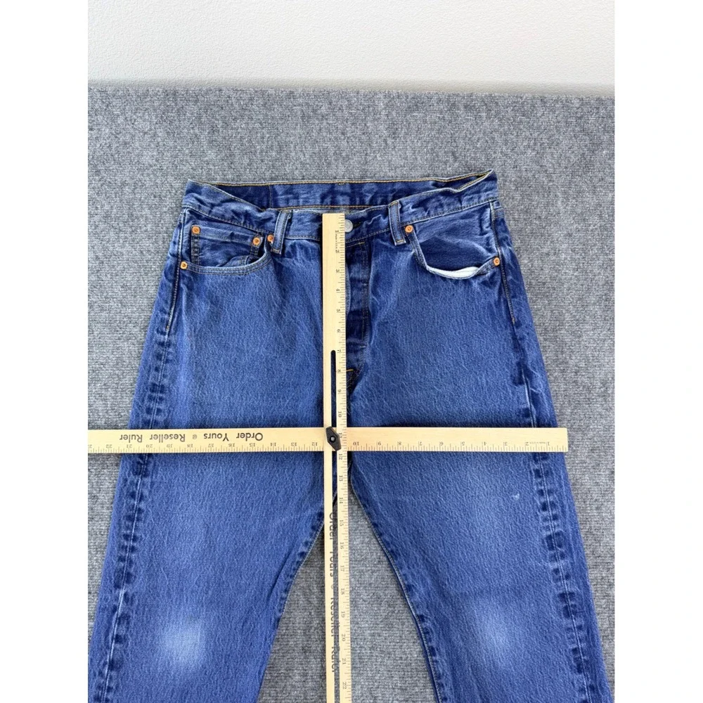 Levis 501 Original Fit Mens‎ Blue Denim Jeans Straight Leg Button Fly 36x33